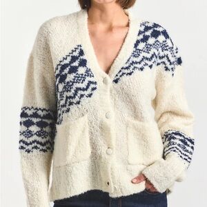 Derek Lam Bette fair isle cardigan size XL